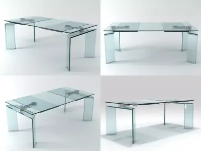 Ray four different glass tables 3D model
