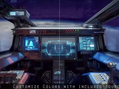 Sci Fi Fighter Cockpit 5 Low-poly 3D model