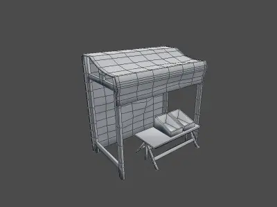 Medieval Stand Low Poly Low-poly 3D model