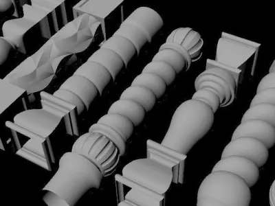 bbq skewers handles 3D model