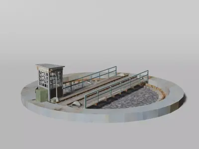 Old railway turntable 3D model