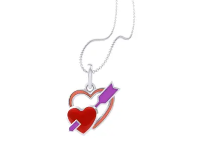 Kids Heart Pendants 3dm STL OBJ FBX Renders Details 3D print model purchase