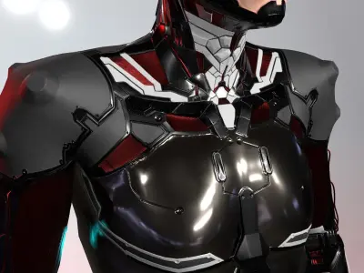 Cyborg Low-poly 3D model