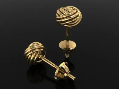 Rope Knot Ball Earring SIZE 6mm 3D print model