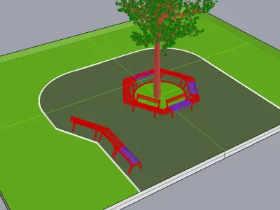 Park bench 3D model