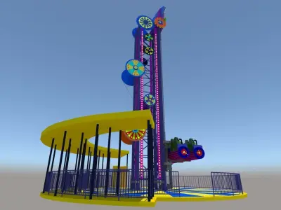 Jump Frog Drop Tower 3D model