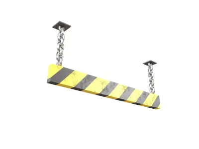 Danger Sign Barriers v1 004 Low-poly 3D model