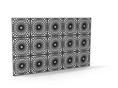 Black Railing With Circles Architecture 3D model