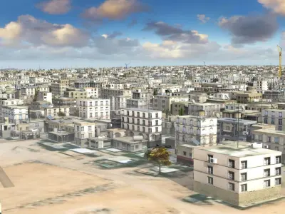 Khan Yunis Arab City Low-poly 3D model