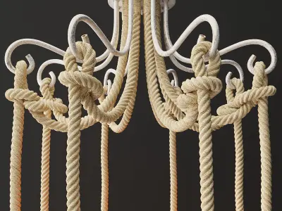 Chandelier Loft Rope Light White 8 3D model
