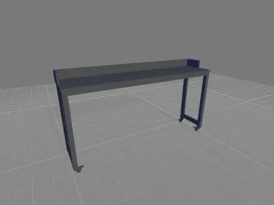 White Yuriko Overbed Writing Desk 3D model