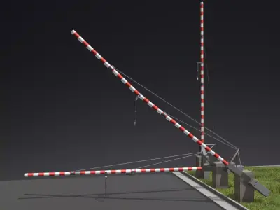 Railroad Barrier 7m High-Poly 3D model