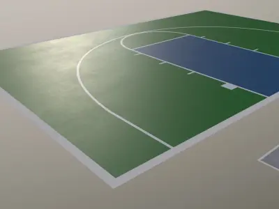 PBR Mini Basketball Court Floor Low-poly 3D model