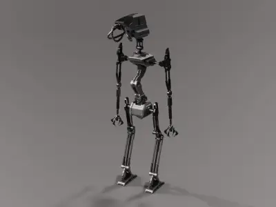 Robot metal leg with camera 3D model