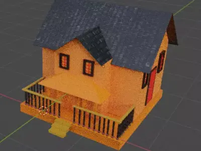 Simple low poly house 3D model