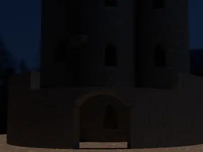 Low poly castle for video games Low-poly 3D model
