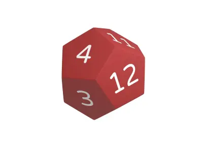 D12 Dice V1 004 Low-poly 3D model
