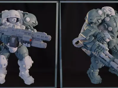 Dominion Heavy Infantry Pre-supported 3D print model