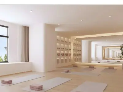 yoga room Low-poly 3D model