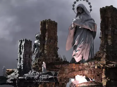 Dantes Inferno Heavens Cross Halls Kit bash 1 3D model