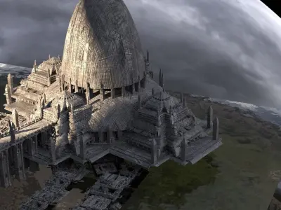Dark Jedi Training facility kit bash 3D model