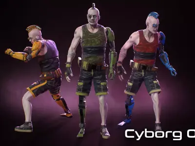 Cyborg 02 Low-poly 3D model