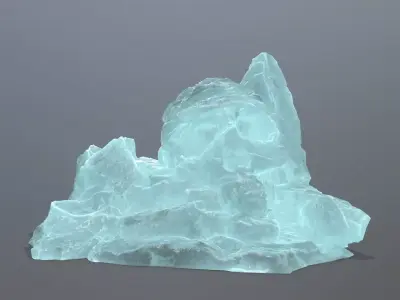 Skull Rock Low-poly 3D model 7