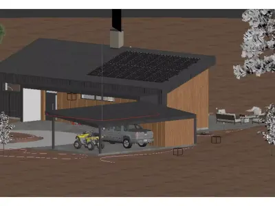 modern villa 3D model 40