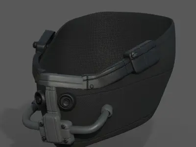 Gas mask respirator scifi futuristic  Low-poly 3D model
