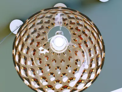 Dimpled Glass Fitting Hanging Light Pendants 3D model