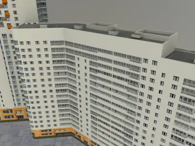 Moscow House Building01 Low-poly 3D model