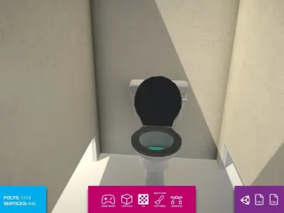 Toilet Cubicle Low-poly 3D model
