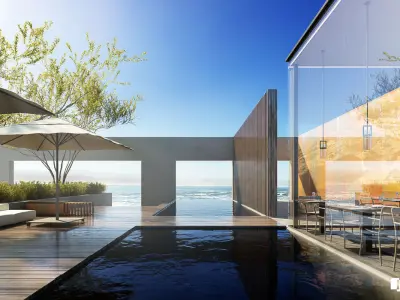 VRay - C4D Scene files - Resort Exterior 3D model