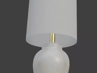 Salas Sculptural Table Lamp - Matte White Minimalist Lighting Low-poly 3D model