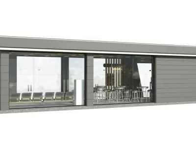 Stop with a cafeteria 3D model