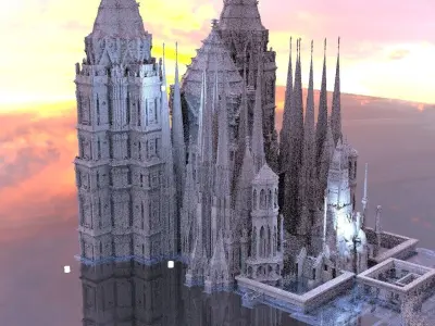 Atlantean Temple structure Kings walkways 3D 3D model