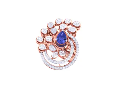 Women Ring  Render 3dm STL OBJ FBX Details 3D print model 5