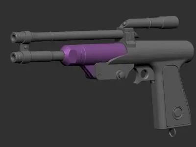 Boba Fett  hand blaster pistol in Mandalorian 3d print model 3D print model