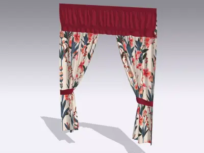 Curtain Low-poly 3D model