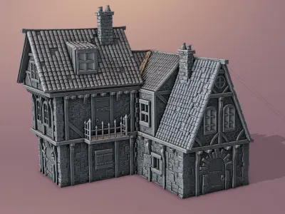 Medieval house 3D print model