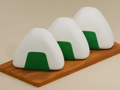 Rice Balls  Low-poly 3D model