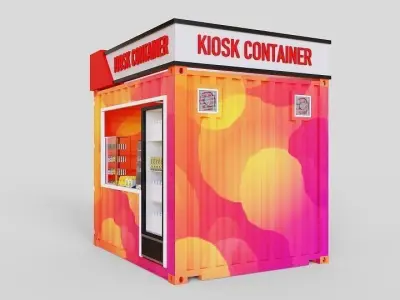 10ft Kiosk Container Modification 3D model