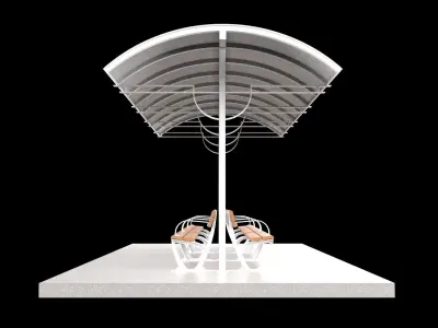 canopy stop bus station shelter halte 3D model
