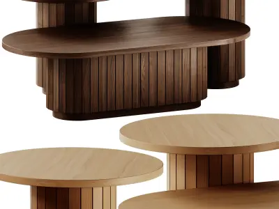 Kave Home Licia Coffee and Side Tables 3D model