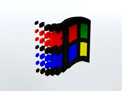 Windows 95 Logo v1 002 Free low-poly 3D model