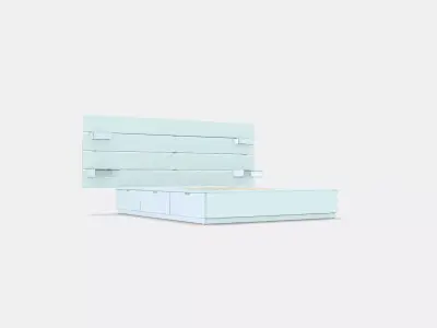 NORDLI Bed frame w storage and headboard Low-poly 3D model