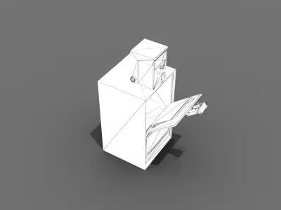 Newspaper Vending Machine Low-poly 3D model