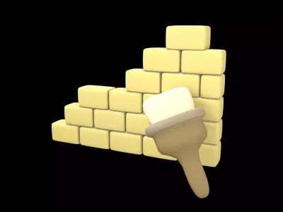 Paint Wall Icon v1 001 Low-poly 3D model