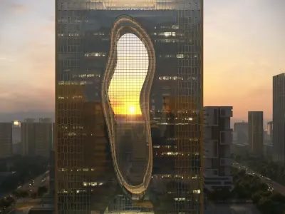 Iconic Parametric Skyscraper with Sculpted Atrium Void 3D model
