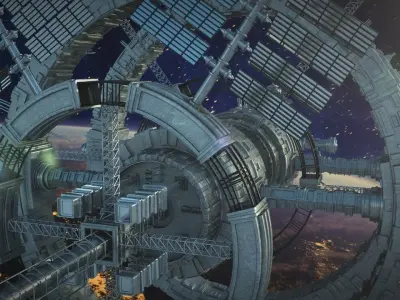 Sci-Fi Space Station 3D model get